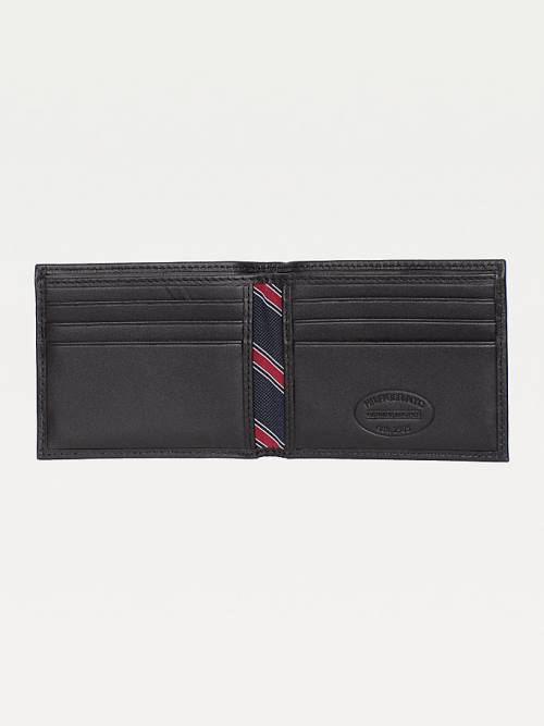 Tommy Hilfiger Small Embossed Bifold Moški Denarnice Črna | TH396IUW