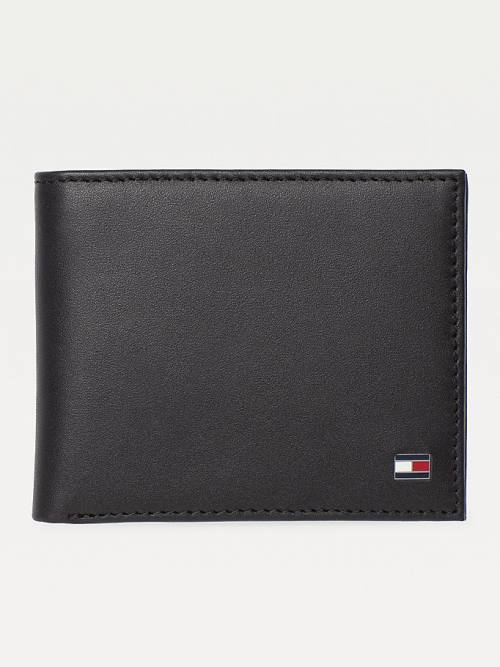 Tommy Hilfiger Small Embossed Bifold Moški Denarnice Črna | TH396IUW