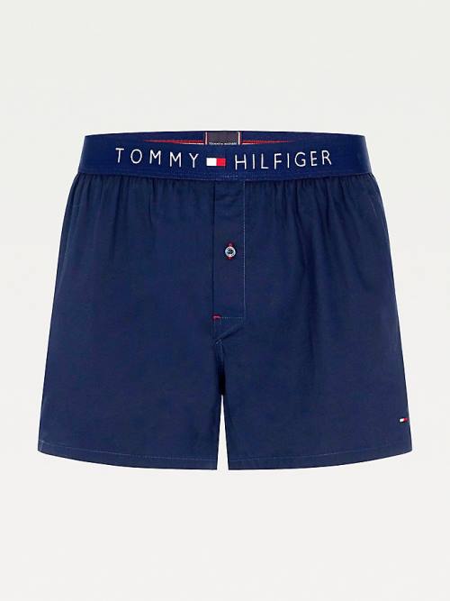 Tommy Hilfiger Smart Cotton Poplin Boxers Moški Spodnje Perilo Modra | TH205BIA