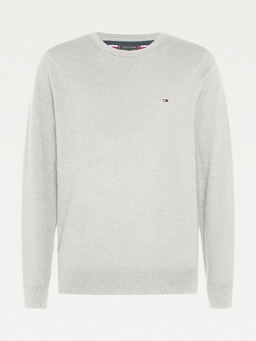 Tommy Hilfiger Soft Merino Wool Crew Neck Jumper Moški Puloverji Bež | TH436LJW