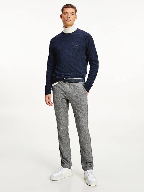 Tommy Hilfiger Soft Merino Wool Crew Neck Jumper Moški Puloverji Črna | TH896JPU