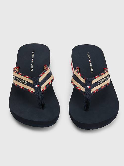 Tommy Hilfiger Sparkle Strap Logo Flip-Flops Ženske Sandali Modra | TH430JOS