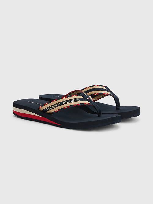 Tommy Hilfiger Sparkle Strap Logo Flip-Flops Ženske Sandali Modra | TH430JOS