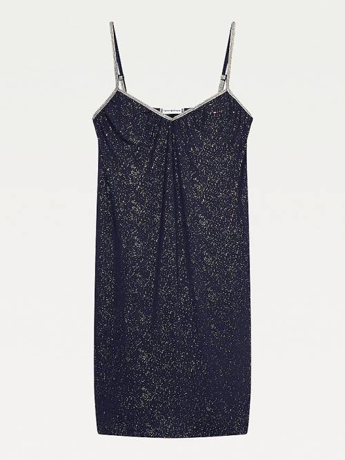 Tommy Hilfiger Sparkle Viscose Nightdress Ženske Pižama Modra | TH426QEV