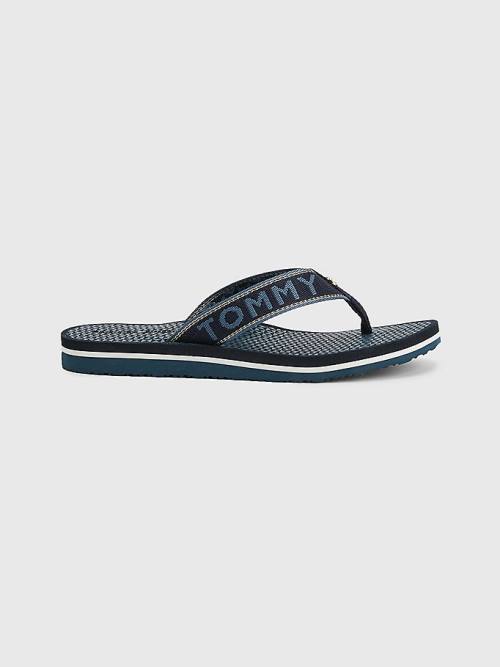 Tommy Hilfiger Sparkle Webbing Flip-Flops Ženske Sandali Modra | TH250JOG