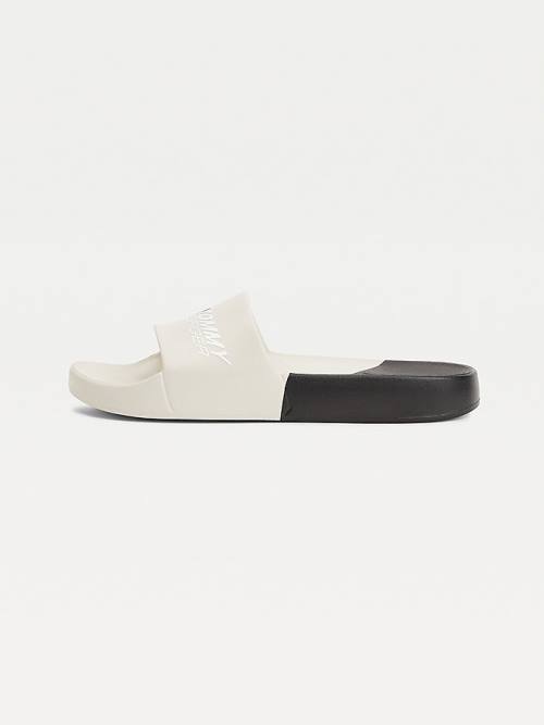 Tommy Hilfiger Sport Colour-Blocked Logo Pool Slides Ženske Sandali Bež | TH417PEZ