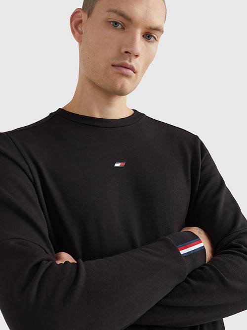 Tommy Hilfiger Sport Essential Organic Cotton Moški Pulover Črna | TH506GNY