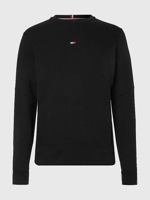 Tommy Hilfiger Sport Essential Organic Cotton Moški Pulover Črna | TH506GNY