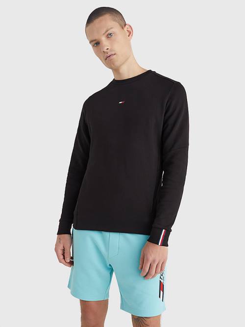 Tommy Hilfiger Sport Essential Organic Cotton Moški Pulover Črna | TH506GNY