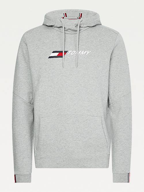 Tommy Hilfiger Sport Essential Organic Cotton Moški Pulover s kapuco Siva | TH578WFG