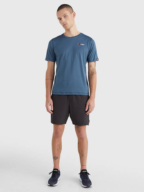 Tommy Hilfiger Sport Essential Slim Fit Training Moški Majice Modra | TH182OAP