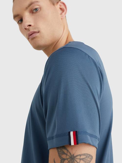 Tommy Hilfiger Sport Essential Slim Fit Training Moški Majice Modra | TH182OAP