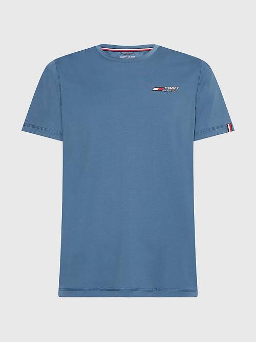 Tommy Hilfiger Sport Essential Slim Fit Training Moški Majice Modra | TH182OAP