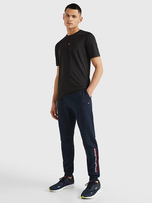 Tommy Hilfiger Sport Essential Slim Fit Recycled Moški Majice Črna | TH653MLX