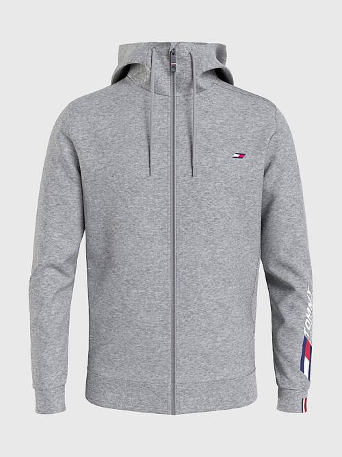 Tommy Hilfiger Sport Essential TH Cool Zip-Thru Moški Pulover s kapuco Siva | TH280SWL