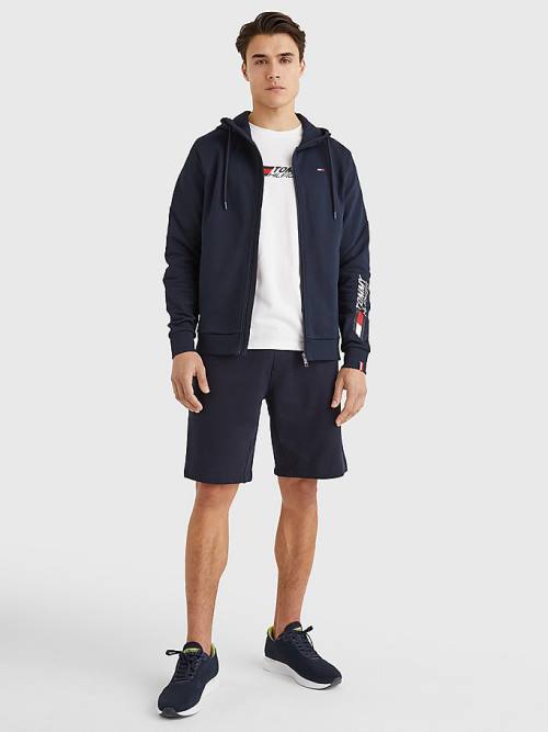 Tommy Hilfiger Sport Essential TH Cool Zip-Thru Moški Pulover s kapuco Modra | TH823RHZ