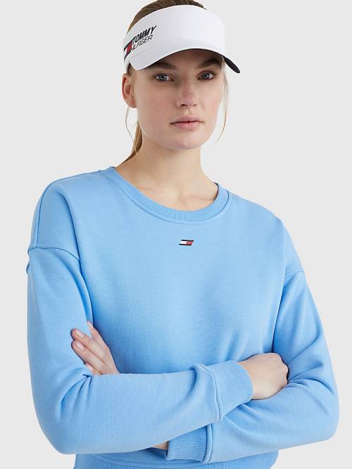 Tommy Hilfiger Sport Flag Relaxed Fit Ženske Pulover Modra | TH267EDP