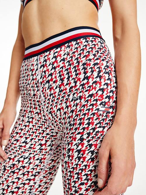 Tommy Hilfiger Sport Full Length Houndstooth Ženske Pajkice Rdeča | TH394MQH