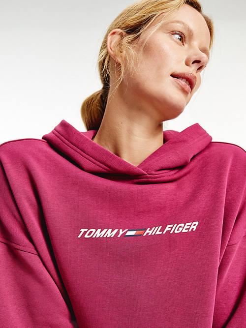 Tommy Hilfiger Sport Graphic Ženske Pulover s kapuco Rdeča | TH426MAE