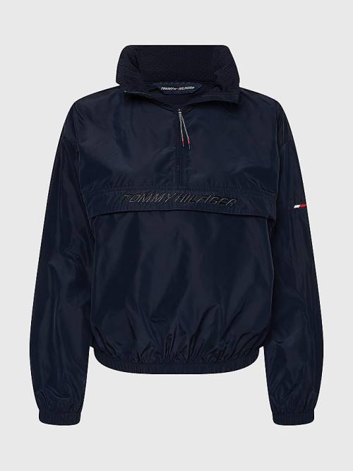 Tommy Hilfiger Sport Half-Zip Relaxed Fit Anorak Ženske Jakne Modra | TH584KJC