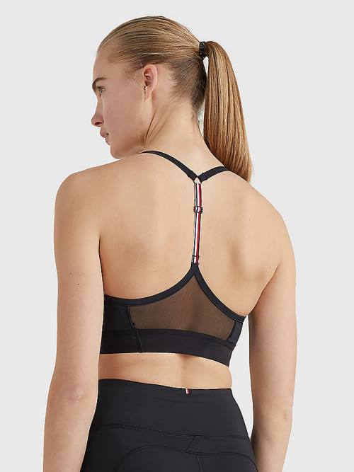 Tommy Hilfiger Sport Lightweight Low Support Racer Bra Ženske Spodnje Perilo Črna | TH490ZGA