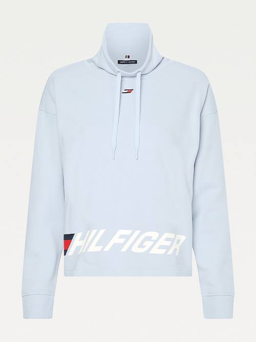 Tommy Hilfiger Sport Logo Relaxed Fit Ženske Pulover Modra | TH279KBZ