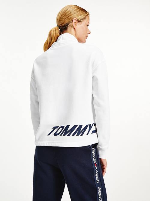 Tommy Hilfiger Sport Logo Relaxed Fit Ženske Pulover Bela | TH458XFO