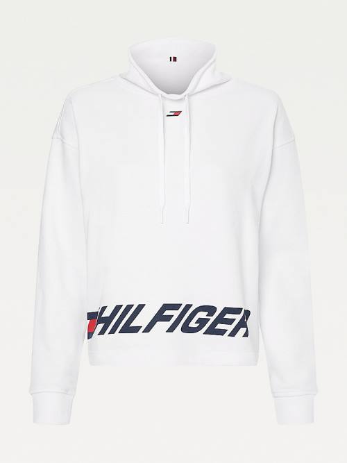 Tommy Hilfiger Sport Logo Relaxed Fit Ženske Pulover Bela | TH458XFO