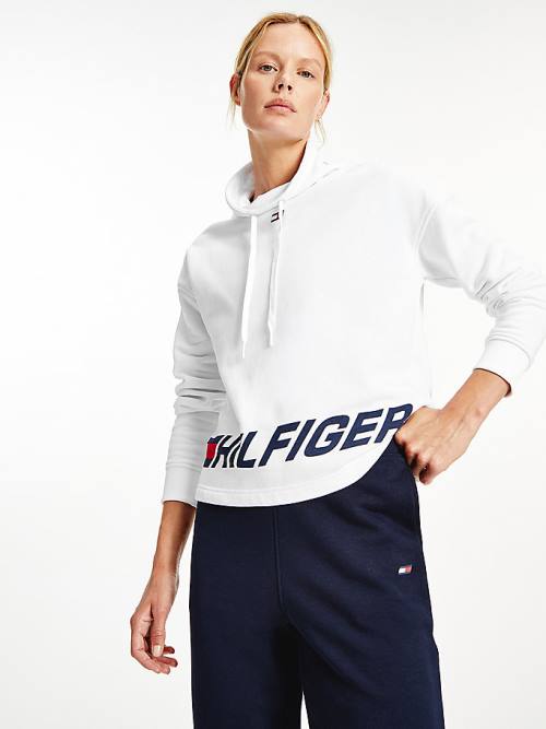 Tommy Hilfiger Sport Logo Relaxed Fit Ženske Pulover Bela | TH458XFO