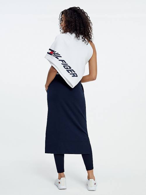 Tommy Hilfiger Sport Logo Tape Midi Ženske Krilo Modra | TH469LQM