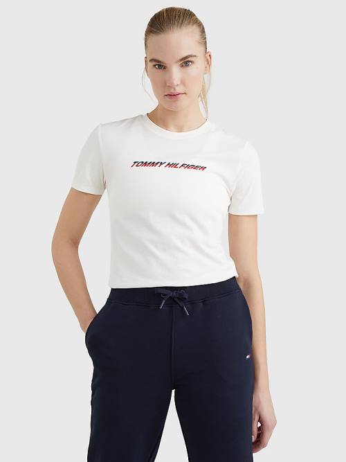 Tommy Hilfiger Sport Logo Ženske Majice Bela | TH315QJE