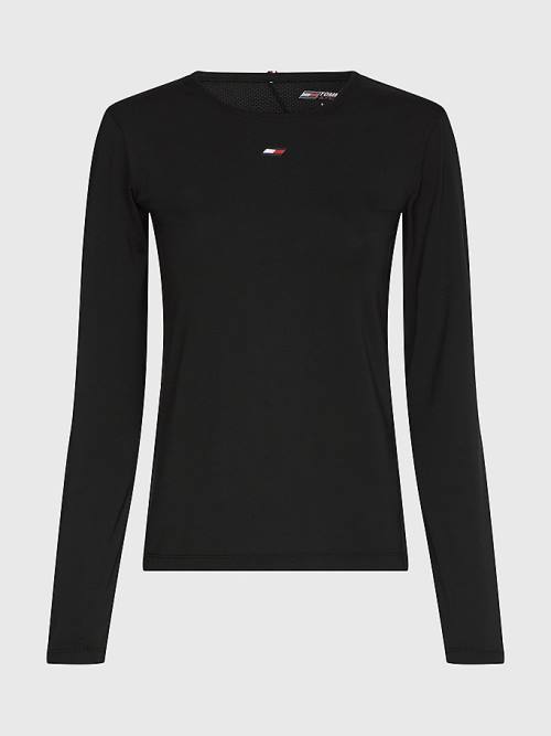 Tommy Hilfiger Sport Long Sleeve Ženske Majice Črna | TH347QXS