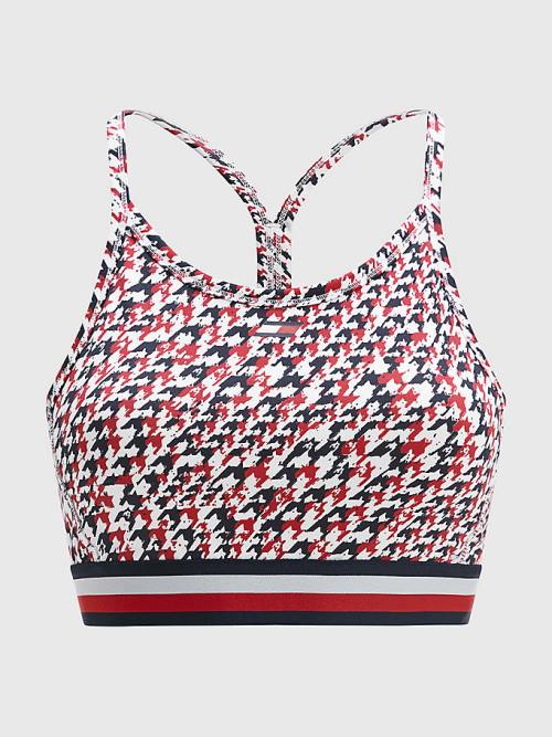 Tommy Hilfiger Sport Low Support Houndstooth Bra Ženske Spodnje Perilo Rdeča | TH358NIY