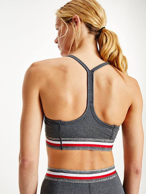 Tommy Hilfiger Sport Low Support Metallic Detail Bra Ženske Spodnje Perilo Siva | TH026IRO