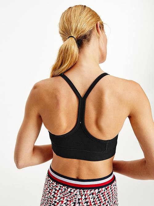 Tommy Hilfiger Sport Low Support Racerback Bra Ženske Spodnje Perilo Črna | TH530SLU