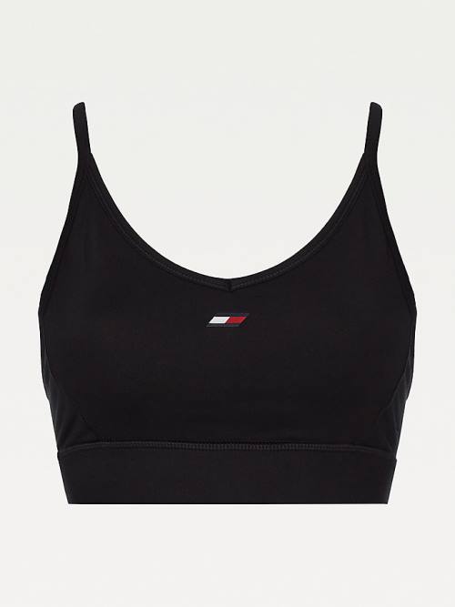 Tommy Hilfiger Sport Low Support Racerback Bra Ženske Spodnje Perilo Črna | TH530SLU