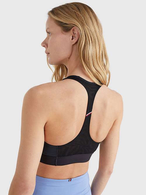 Tommy Hilfiger Sport Medium Support Racerback Bra Ženske Spodnje Perilo Črna | TH243VCO