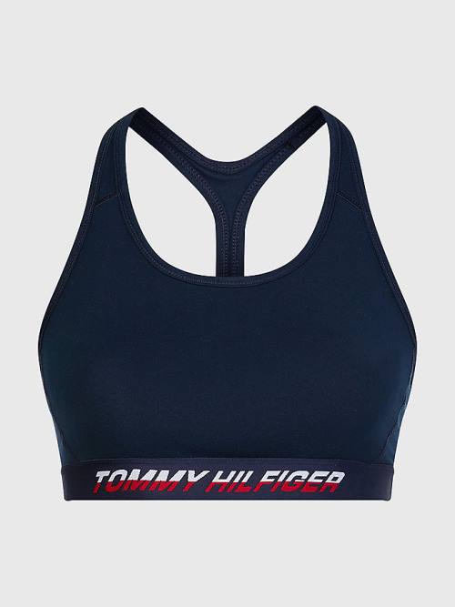 Tommy Hilfiger Sport Medium Support Tape Bra Ženske Spodnje Perilo Modra | TH319SGX