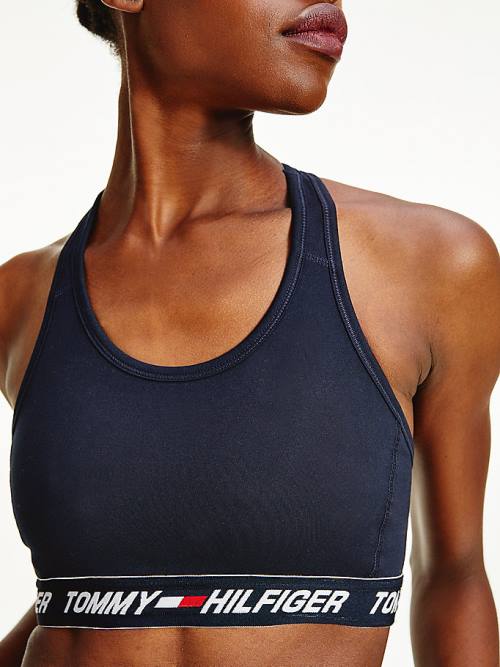 Tommy Hilfiger Sport Medium Support Tape Bra Ženske Spodnje Perilo Modra | TH812ZKL