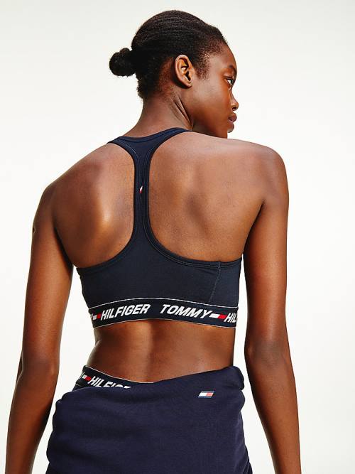 Tommy Hilfiger Sport Medium Support Tape Bra Ženske Spodnje Perilo Modra | TH812ZKL