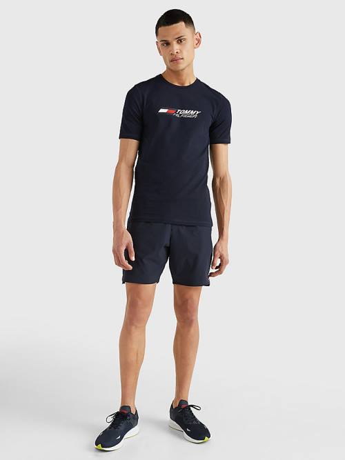 Tommy Hilfiger Sport Organic Cotton Logo Moški Majice Modra | TH458OFZ