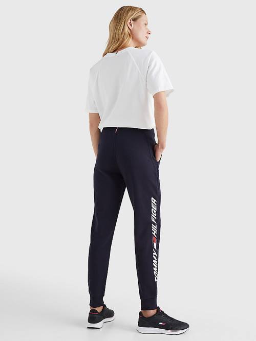 Tommy Hilfiger Sport Organic Cotton Regular Fit Joggers Ženske Hlače Modra | TH158UTF