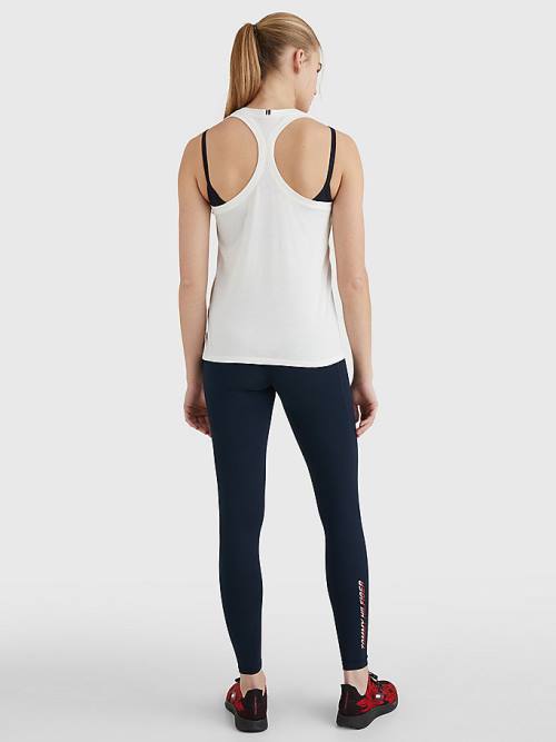 Tommy Hilfiger Sport Organic Cotton Tank Top Ženske Majice Bela | TH123CFU