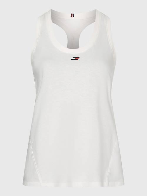 Tommy Hilfiger Sport Organic Cotton Tank Top Ženske Majice Bela | TH123CFU