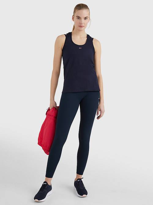 Tommy Hilfiger Sport Organic Cotton Tank Top Ženske Majice Modra | TH586ICO