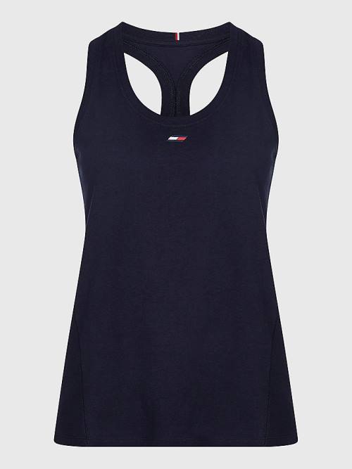 Tommy Hilfiger Sport Organic Cotton Tank Top Ženske Majice Modra | TH586ICO