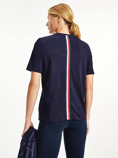 Tommy Hilfiger Sport Organic Cotton Ženske Majice Modra | TH184HNS