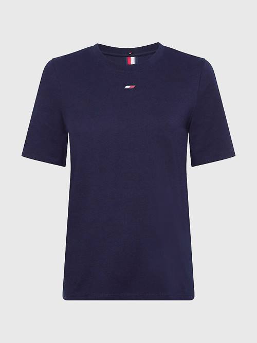 Tommy Hilfiger Sport Organic Cotton Ženske Majice Modra | TH184HNS