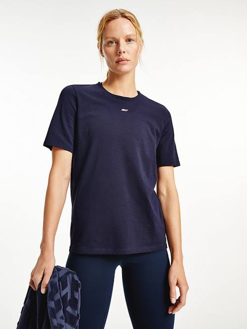 Tommy Hilfiger Sport Organic Cotton Ženske Majice Modra | TH184HNS