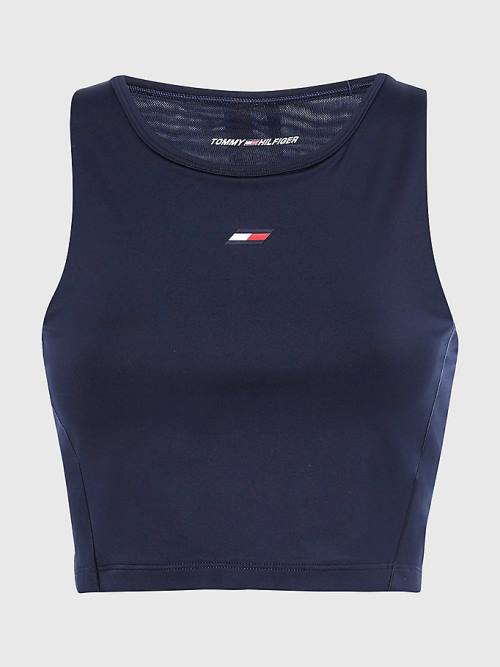 Tommy Hilfiger Sport Performance Crop Tank Top Ženske Spodnje Perilo Modra | TH260EOF